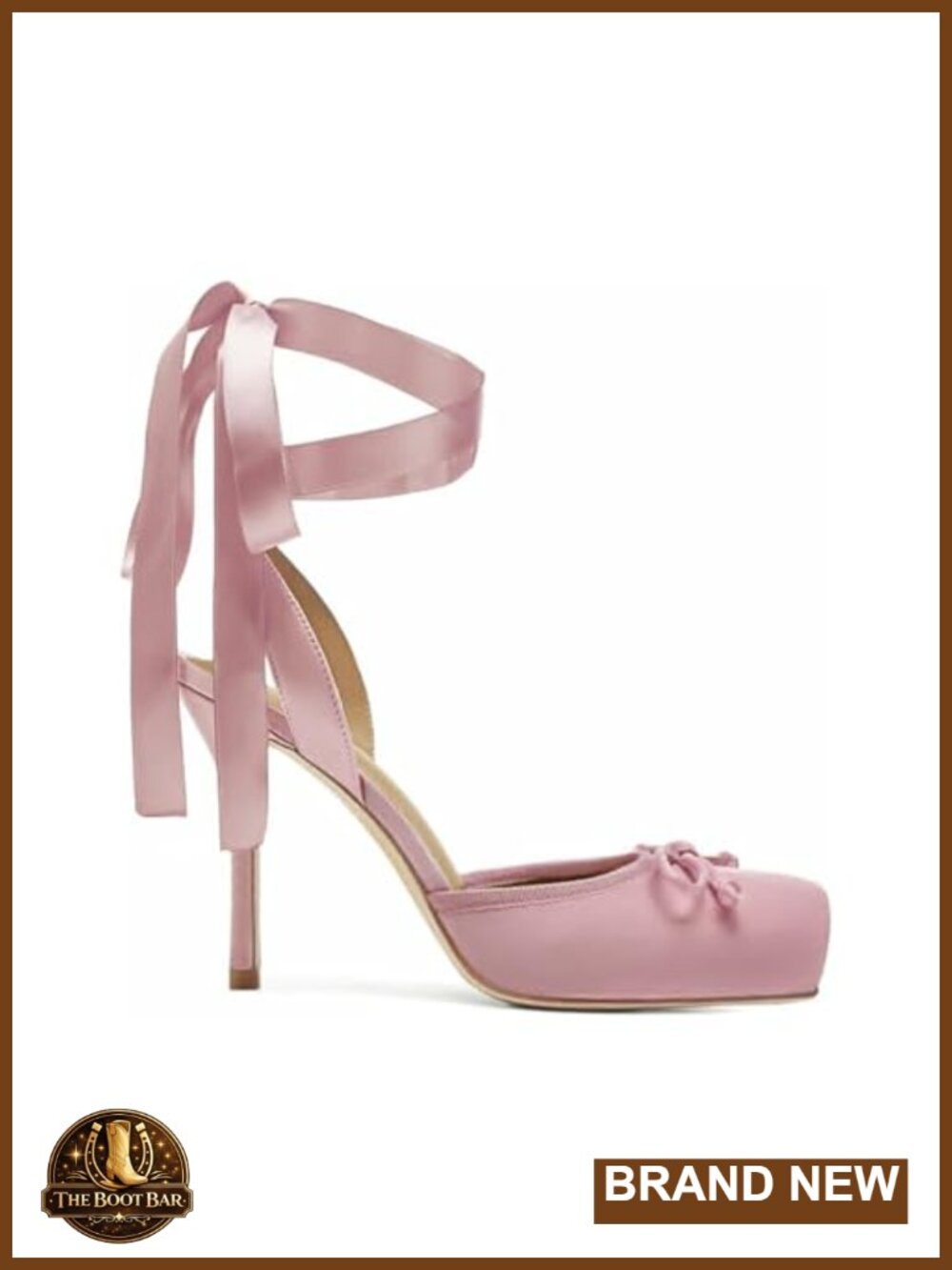 Satin Ballet Heels Lace Up Square Toe Stiletto Pumps